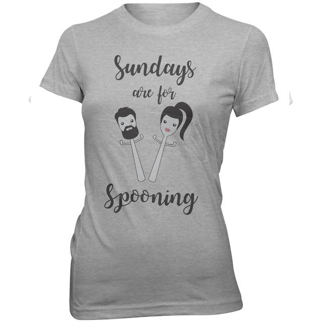 Sundays Are For Spooning Women's Slogan T-Shirt - S - Grau on Productcaster.