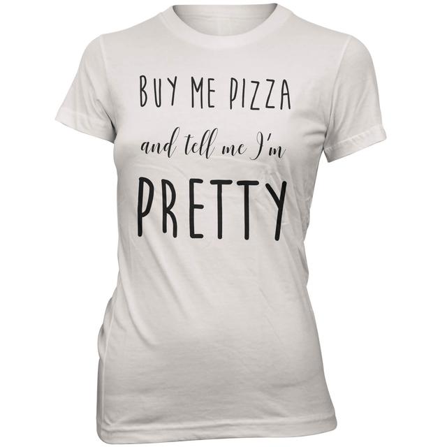 Funny Slogan T Shirt - Buy Me Pizza Women's Slogan T-Shirt - XXL - White on Productcaster.