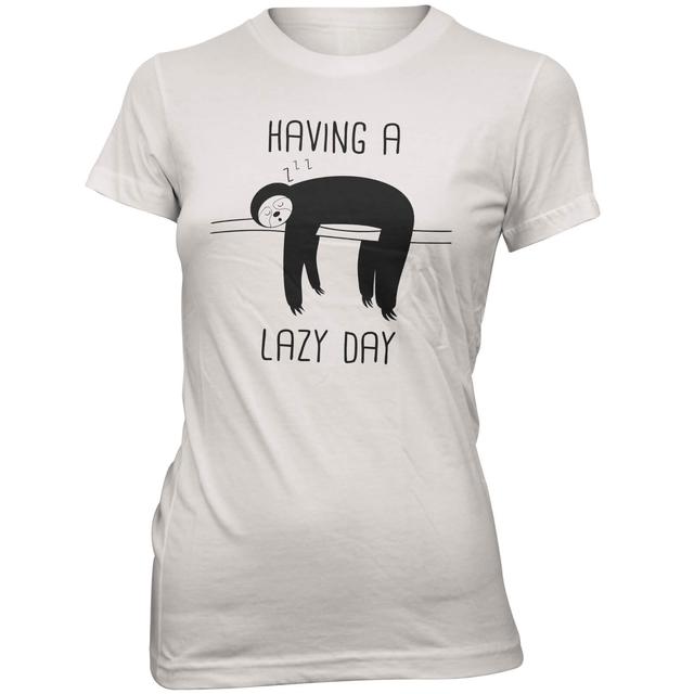 Sloth Having a Lazy Day Women's Slogan T-Shirt - XXL - Weiß on Productcaster.