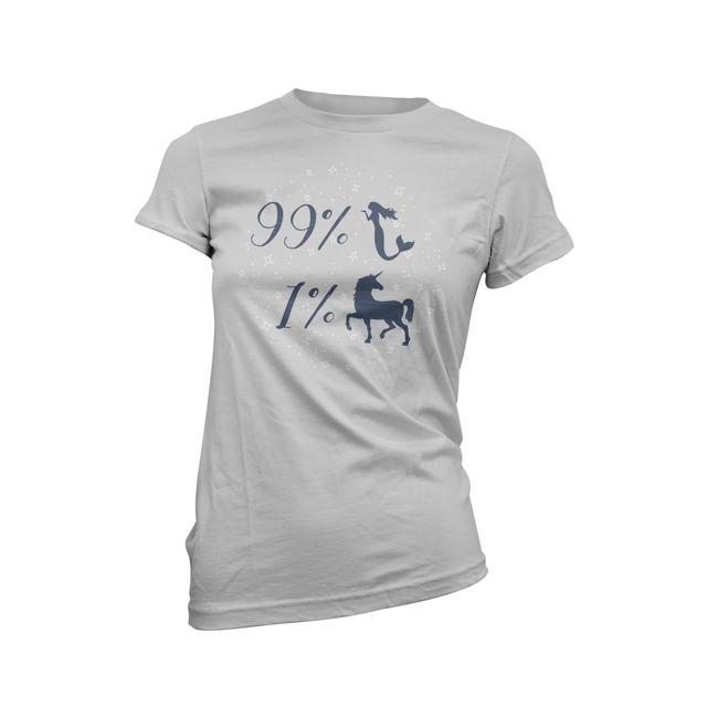 99 Percent Mermaid Women's Grey T-Shirt - L - Grey on Productcaster.