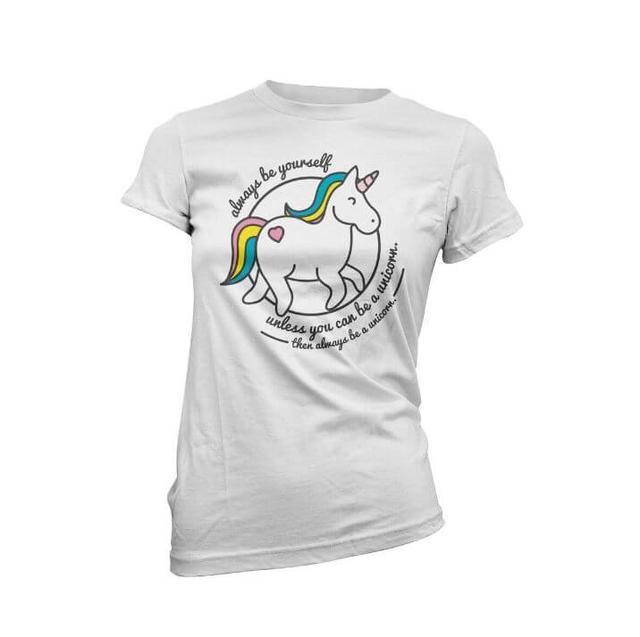 Unicorn T Shirt - Always Be Yourself Unless You Can Be A Unicorn Women's White T-Shirt - XXL - White on Productcaster.