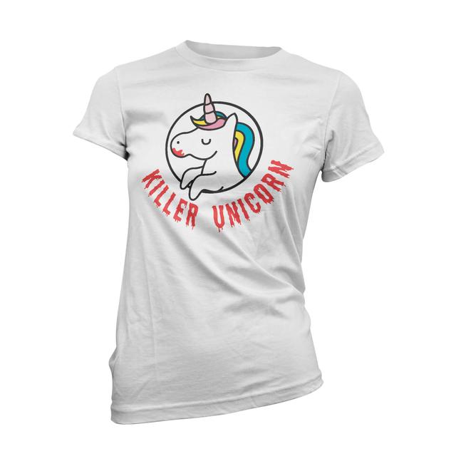 Unicorn T Shirt - Killer Unicorn Women's White T-Shirt - M - White on Productcaster.