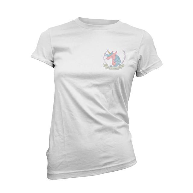 Unicorn T Shirt - I Believe In Unicorns Pocket Print Women's White T-Shirt - XL - White on Productcaster.