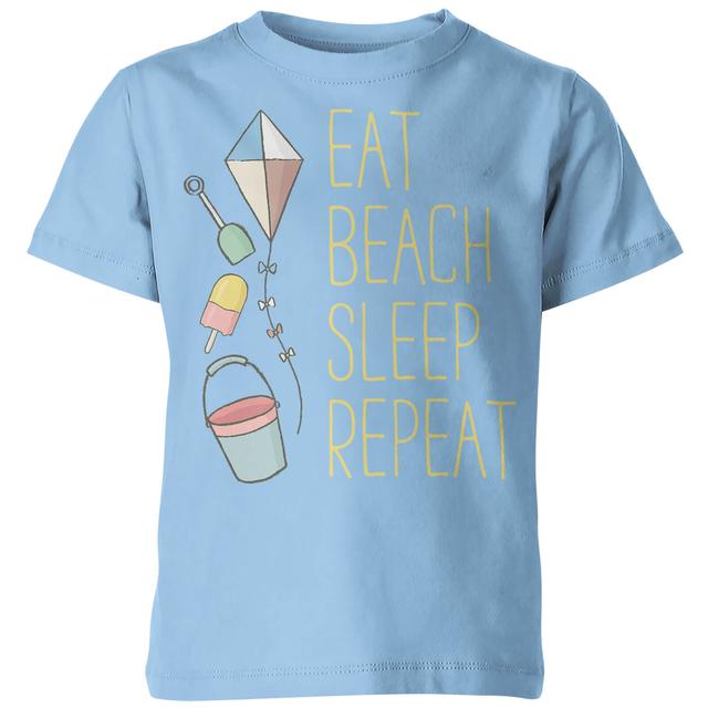 My Little Rascal Eat, Beach, Sleep, Repeat Kids' T-Shirt - Light Blue - 5-6yrs - Blau on Productcaster.