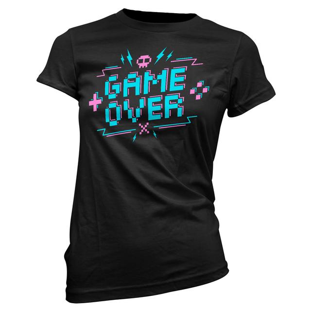 Game Over Pixel Credits Women's Black T-Shirt - L - Schwarz on Productcaster.