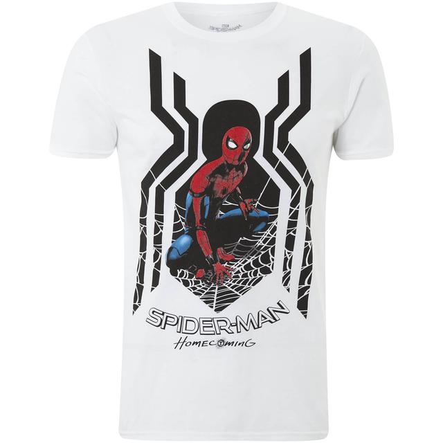 Marvel Spider-Man Men's Homecoming Spider Symbol T-Shirt - White - S on Productcaster.