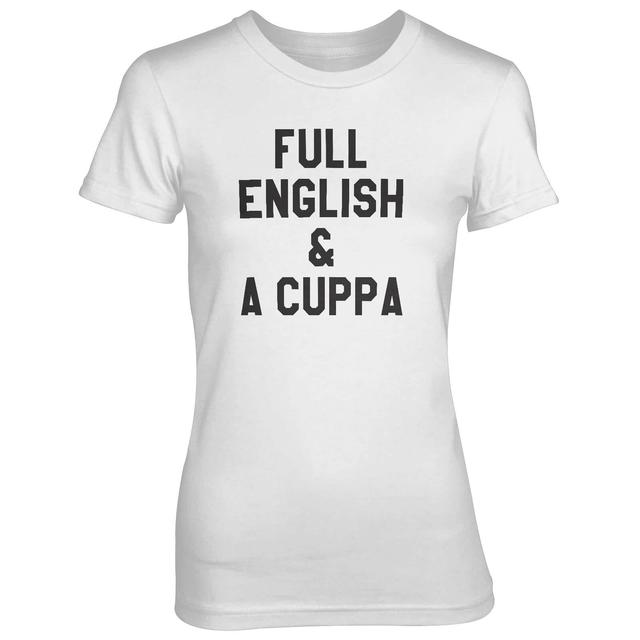 Full English And A Cuppa Women's White T-Shirt - L - Weiß on Productcaster.