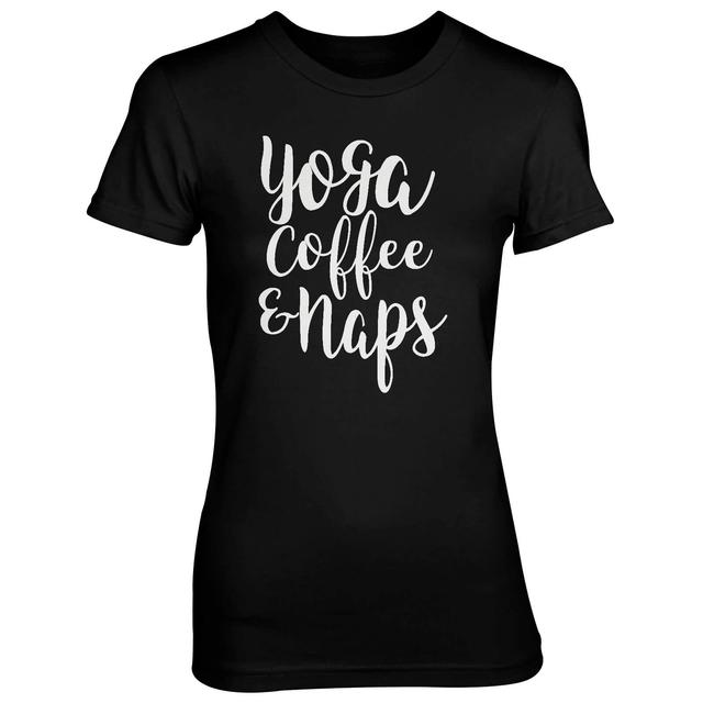 Yoga Coffee And Naps Women's Black T-Shirt - S - Black on Productcaster.