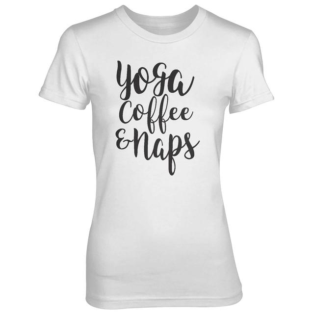 Yoga Coffee And Naps Women's White T-Shirt - M - Weiß on Productcaster.