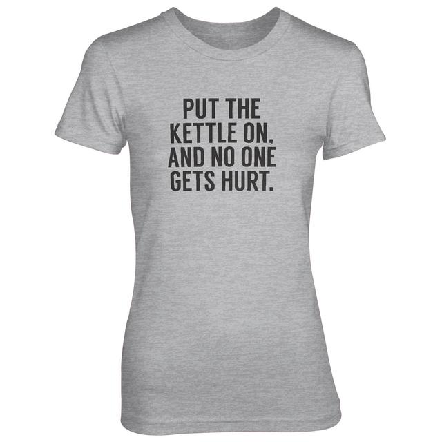 Put The Kettle On And No One Gets Hurt Women's Grey T-Shirt - M - Grau on Productcaster.