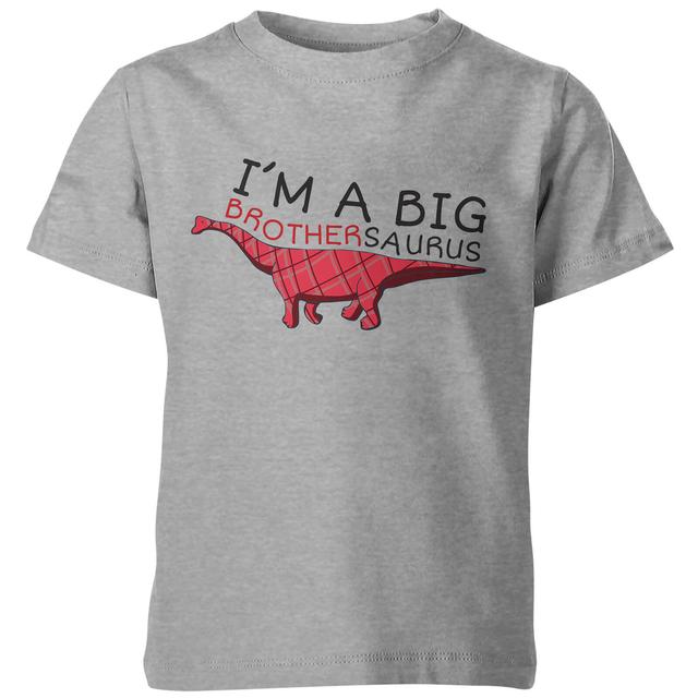 Big Brother T Shirt - I'm A Big Brothersaurus Kids Grey T-Shirt - 9-10 Years - Grey on Productcaster.