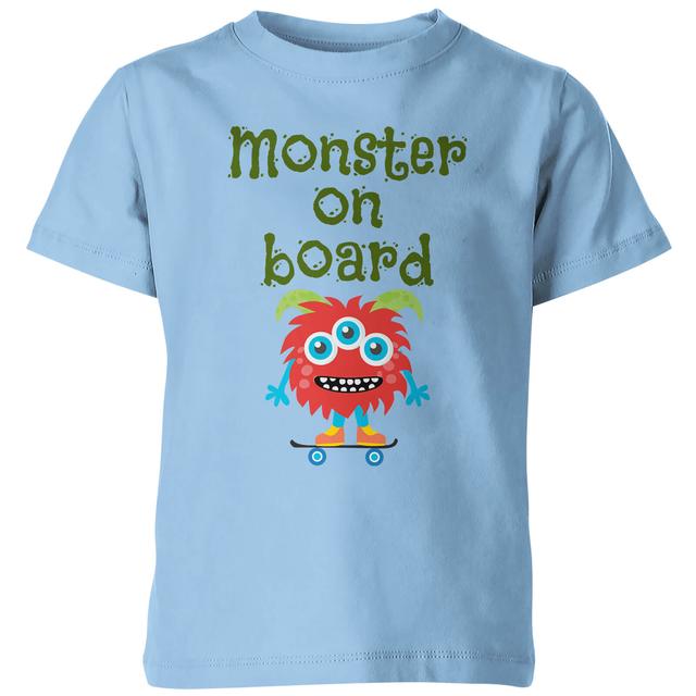 My Little Rascal Monster On Board Kids' T-Shirt - Light Blue - 5-6 Jahre on Productcaster.