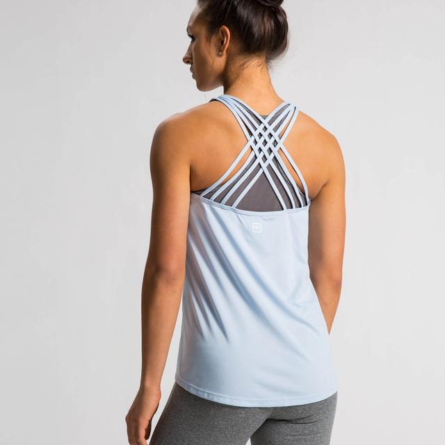 Women's Crossback Tank Top - Light Blue - IdealFit on Productcaster.