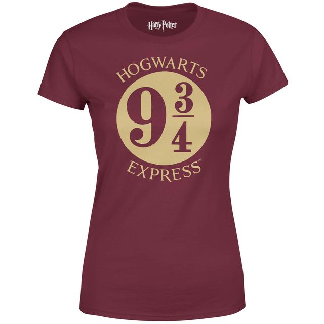 Harry Potter Platform 9 3/4 Dames T-shirt - Wijnrood - S on Productcaster.