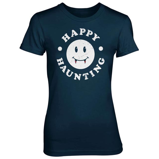 Happy Haunting Women's Navy T-Shirt - S - Marineblau on Productcaster.