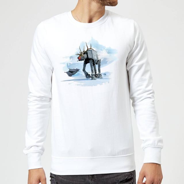 Star Wars AT-AT Christmas Reindeer White Christmas Jumper - L on Productcaster.