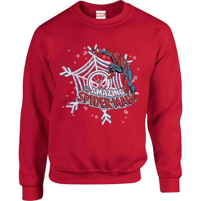 Marvel Comics The Amazing Spiderman Snowflake Web Weihnachtspullover - Rot - XL on Productcaster.