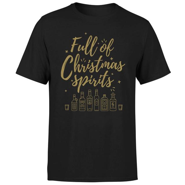 Full Of Christmas Spirits T-Shirt - Black - XXL on Productcaster.