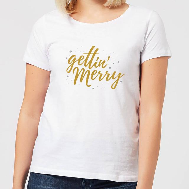 Gettin' Merry Women's T-Shirt - White - XXL - Weiß on Productcaster.