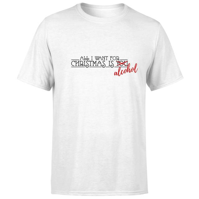 All I Want For Christmas Is Alcohol T-Shirt - White - XXL - Weiß on Productcaster.