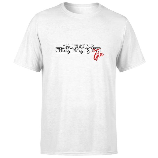 All I Want For Christmas Is Gin T-Shirt - White - S - Weiß on Productcaster.