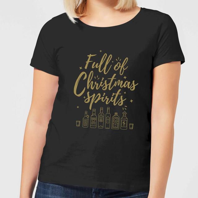 Full Of Christmas Spirits Women's T-Shirt - Black - M on Productcaster.