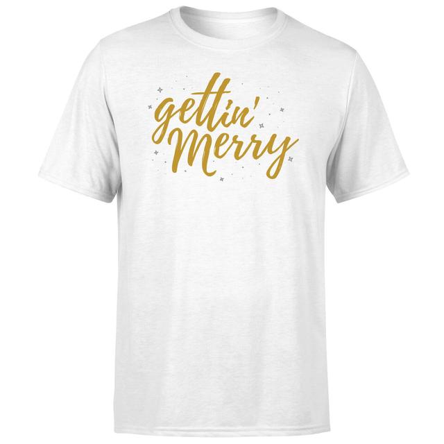 Gettin' Merry White T-Shirt - M - Weiß on Productcaster.