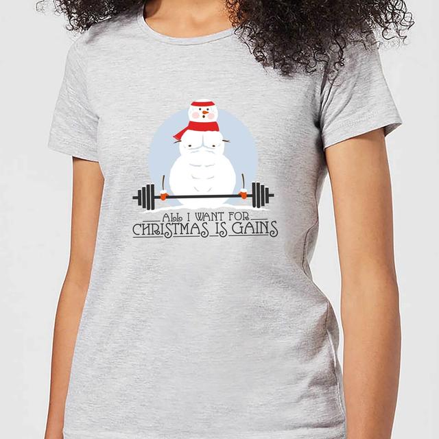 All I Want For Christmas Is Gains Women's T-Shirt - Grey - XL - Grau on Productcaster.