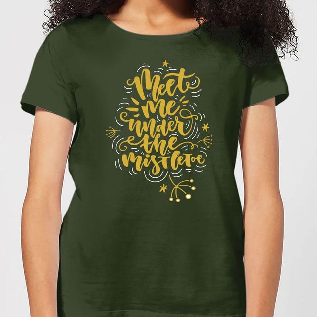 Meet Me Under The Mistletoe Women's T-Shirt - Forest Green - M - Forest Green on Productcaster.