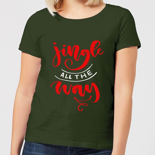 Jingle all the Way Women's T-Shirt - Forest Green - L - Forest Green on Productcaster.