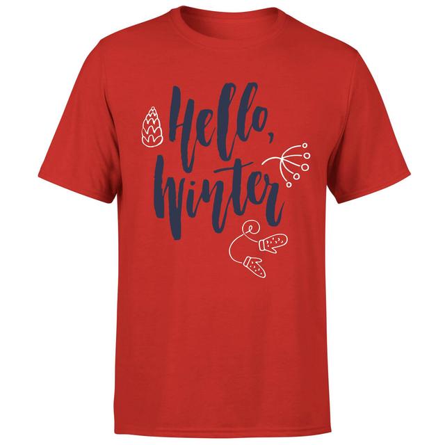 Hello Winter T-Shirt - Red - M - Rot on Productcaster.