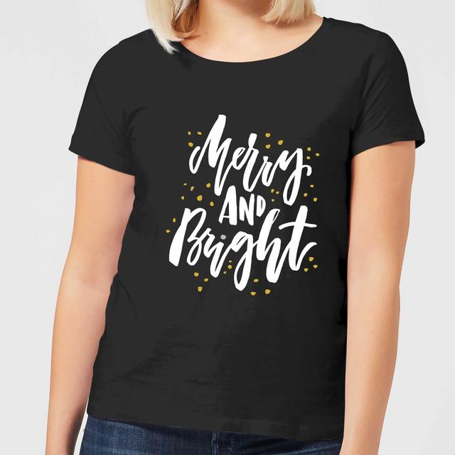 Merry and Bright Women's T-Shirt - Black - S - Schwarz on Productcaster.