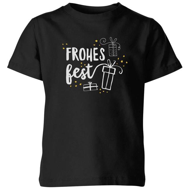 Frohes Fest Kinder T-Shirt - Schwarz - 7-8 Jahre - Schwarz on Productcaster.