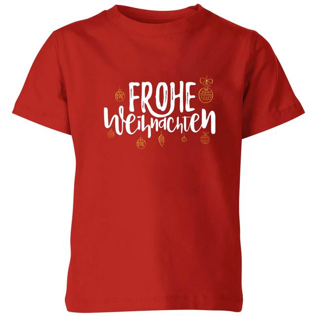 Frohe Weihnachten Kids' T-Shirt - Red - 7-8 Jahre - Rot on Productcaster.