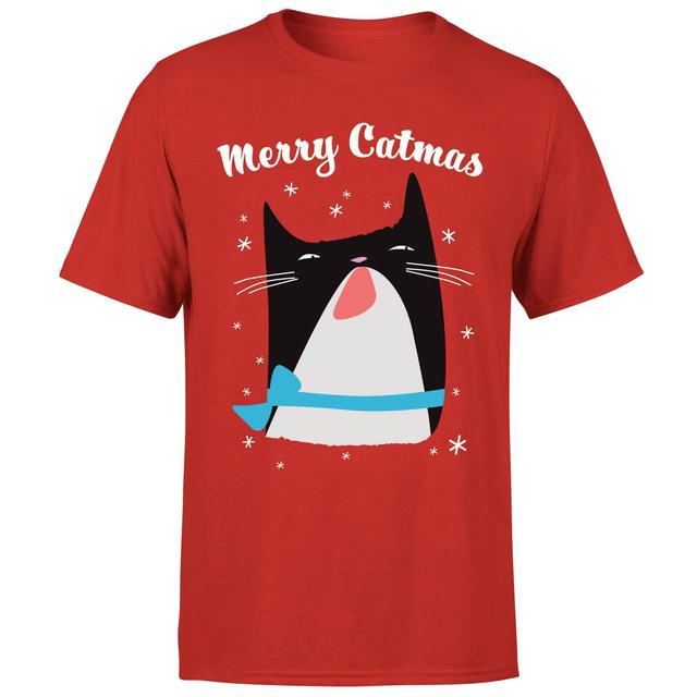 Merry Catmas T-Shirt - Red - XL - Rot on Productcaster.