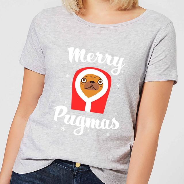 Merry Pugmas Women's T-Shirt - Grey - M - Grau on Productcaster.