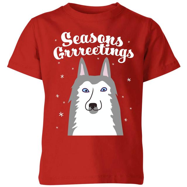 Seasons Grrreetings Kids' T-Shirt - Red - 7-8 Jahre - Rot on Productcaster.