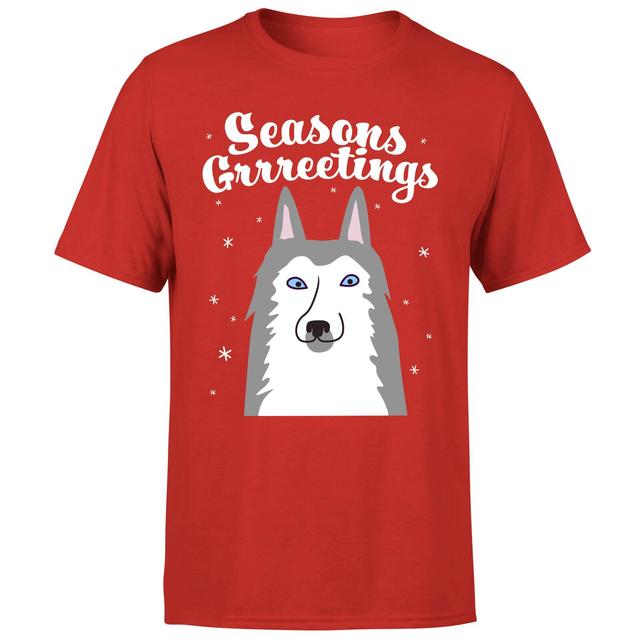 Seasons Grrreetings T-Shirt - Red - S - Rot on Productcaster.