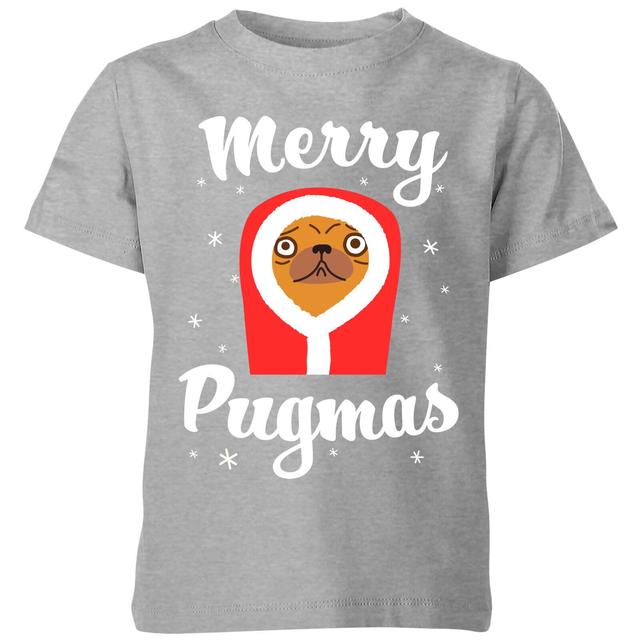 Merry Pugmas Kids' T-Shirt - Grey - 5-6 Jahre - Grau on Productcaster.