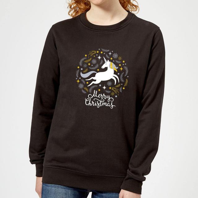 Unicorn Christmas Frauen Sweatshirt - Schwarz - XL on Productcaster.