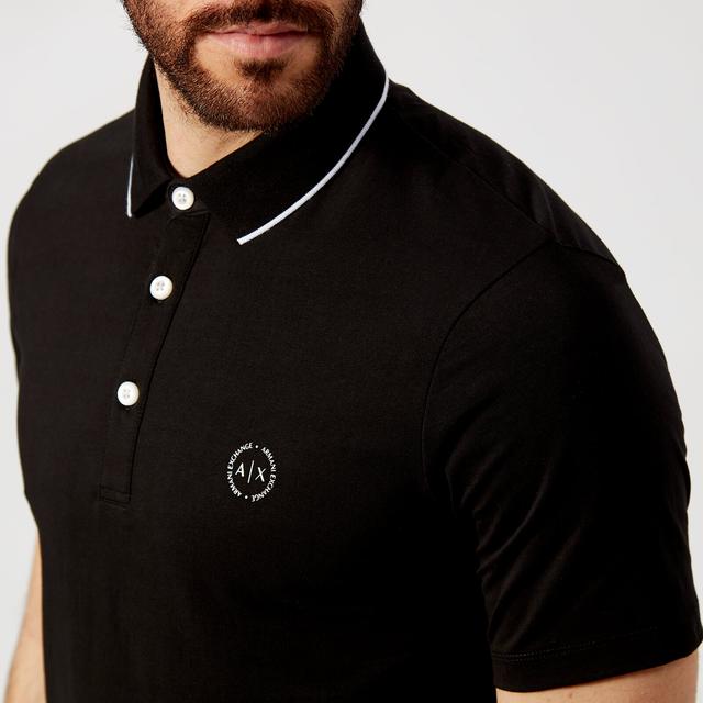 Armani Exchange Men's Tipped Polo Shirt - Black - L on Productcaster.