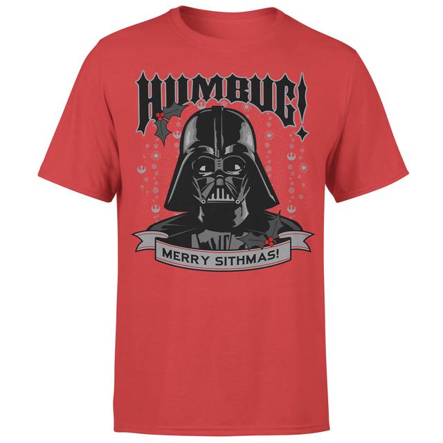 Star Wars Weihnachten Darth Vader Humbug! T-Shirt - Rot - M on Productcaster.