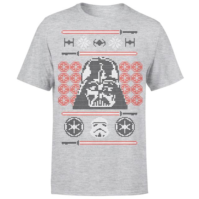 Star Wars Weihnachten Darth Vader Face Sabre T-Shirt - Grau - XL on Productcaster.