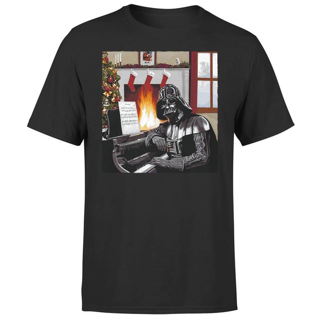 Star Wars Weihnachten Darth Vader Piano Player T-Shirt - Schwarz - XL on Productcaster.