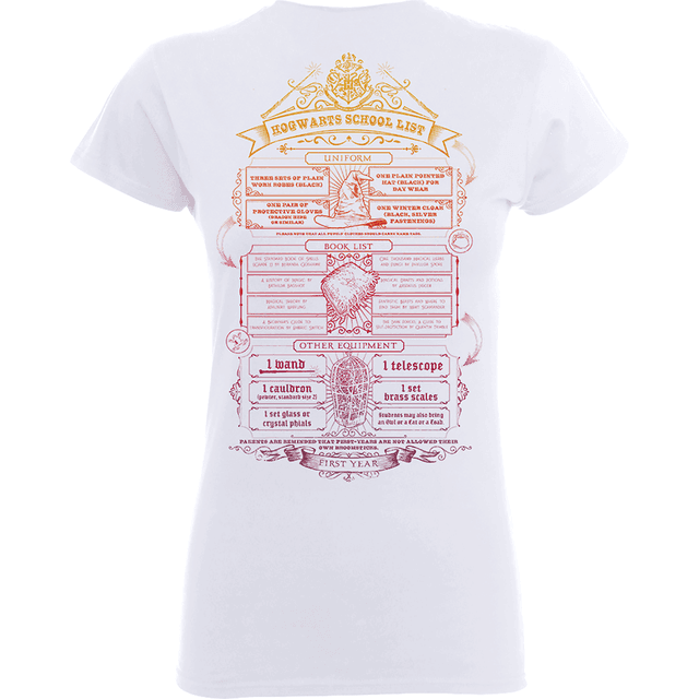 Harry Potter Hogwarts School List Women's White T-Shirt - XXL on Productcaster.