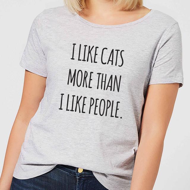 I Like Cats More Than People Women's T-Shirt - Grey - M - Grey on Productcaster.