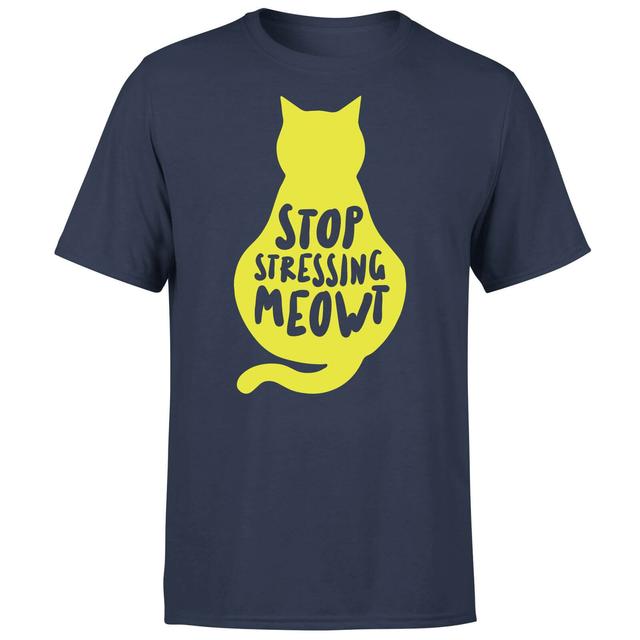 Stop Stressing Meowt T-Shirt – Marineblau - XXL on Productcaster.