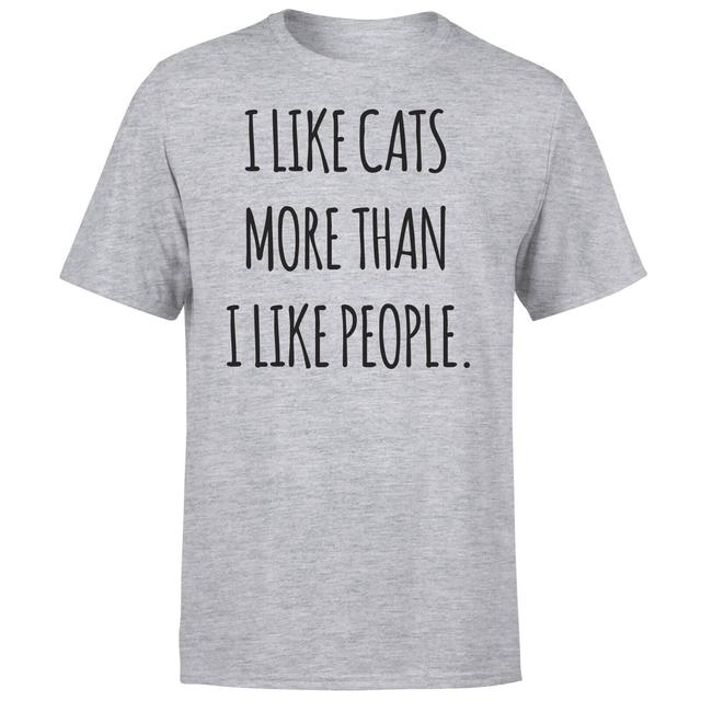 I Like Cats More Than People T-Shirt - Grey - XS - Grey on Productcaster.