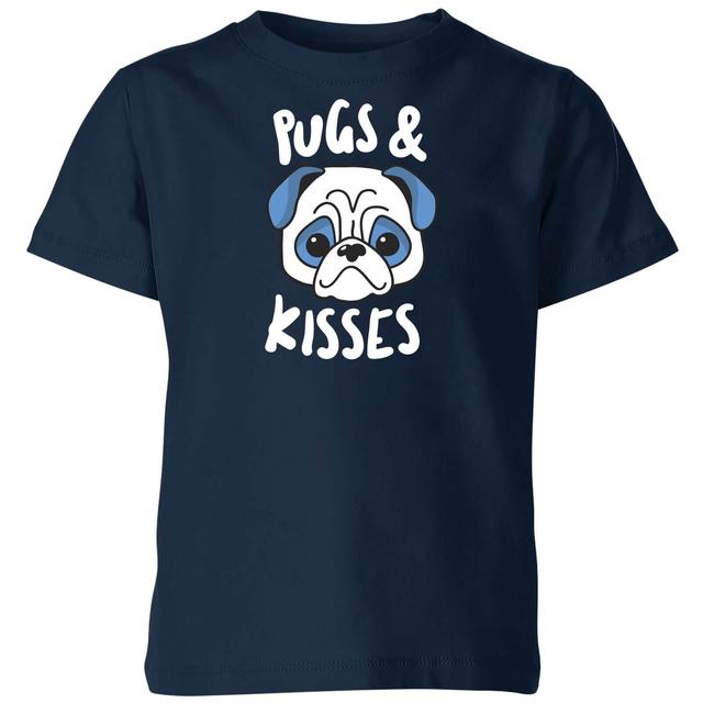 My Little Rascal Pugs & Kisses Kids' T-Shirt - Navy - 9-10 Jahre on Productcaster.