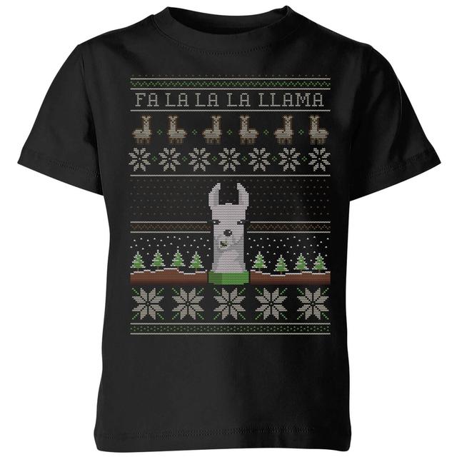 Fa La La La Llama Kids' T-Shirt - Black - 9-10 Jahre - Schwarz on Productcaster.